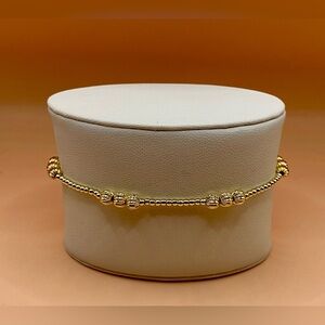 14K Gold Filled Beaded Bracelet; corrugated & smooth beads; non tarnish;